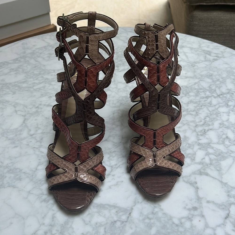 Brian Atwood Natural Python Sandals. 7 - image 6